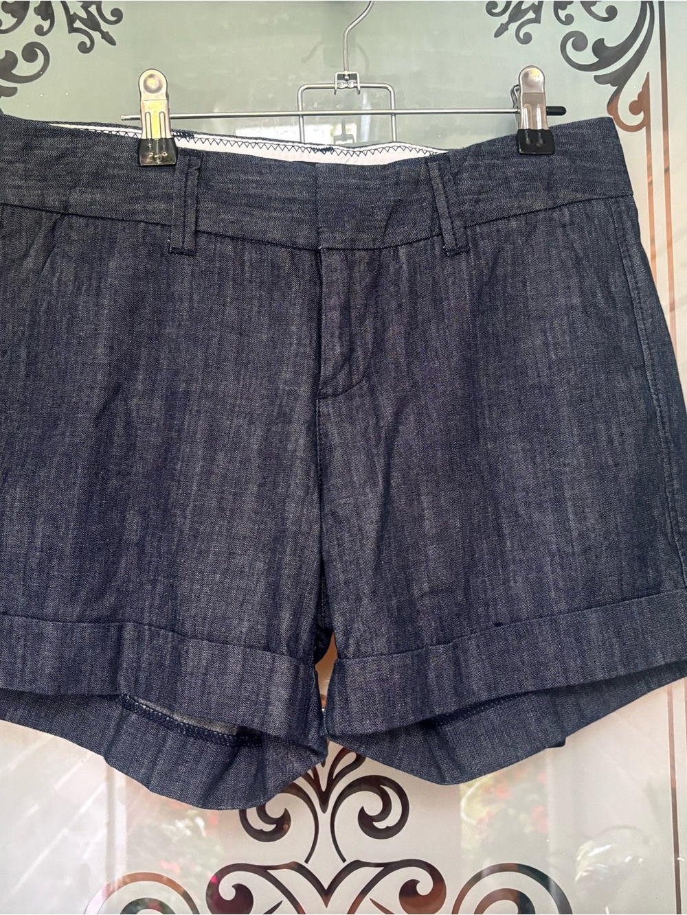 Dear John Dark Blue Cuffed Jean Shorts